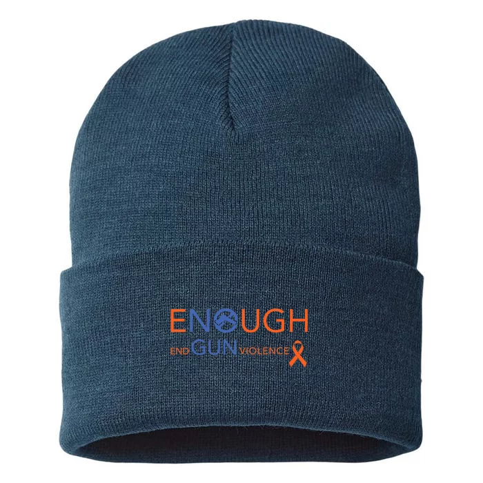 Wear Orange Gun Violence Awareness Enough End Gun Violence Sustainable Knit Beanie