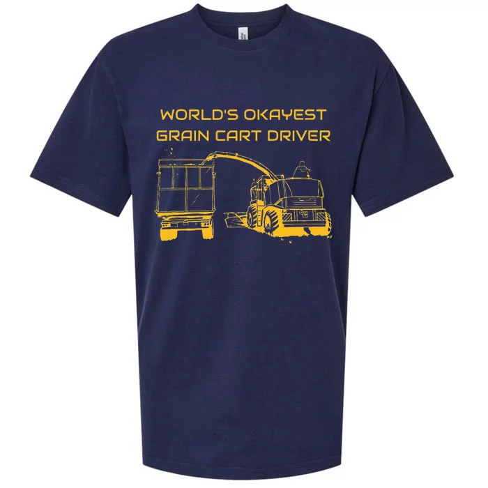 World's Okayest Grain Cart Driver funny Farming Sueded Cloud Jersey T-Shirt