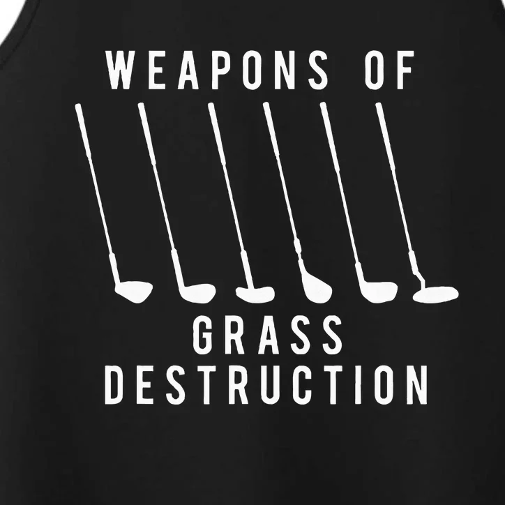 Weapons Of Grass Destruction Golf Lover Golfer Golfing Performance Tank