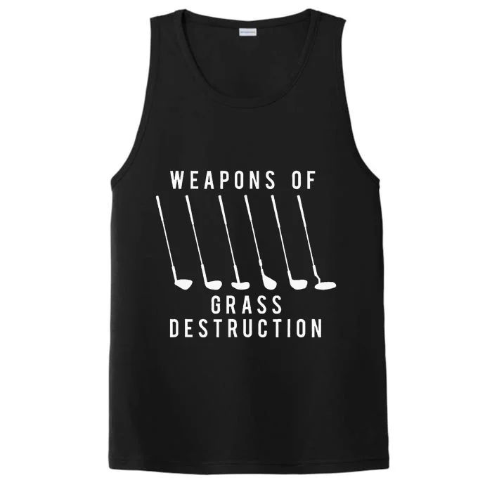 Weapons Of Grass Destruction Golf Lover Golfer Golfing Performance Tank