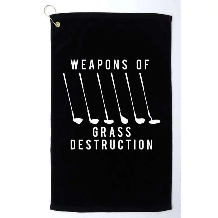 Weapons Of Grass Destruction Golf Lover Golfer Golfing Platinum Collection Golf Towel