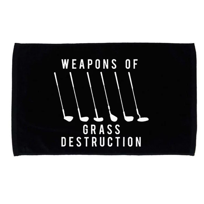 Weapons Of Grass Destruction Golf Lover Golfer Golfing Microfiber Hand Towel