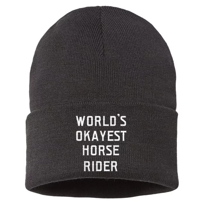 WorldS Okayest Horse Rider Sustainable Knit Beanie