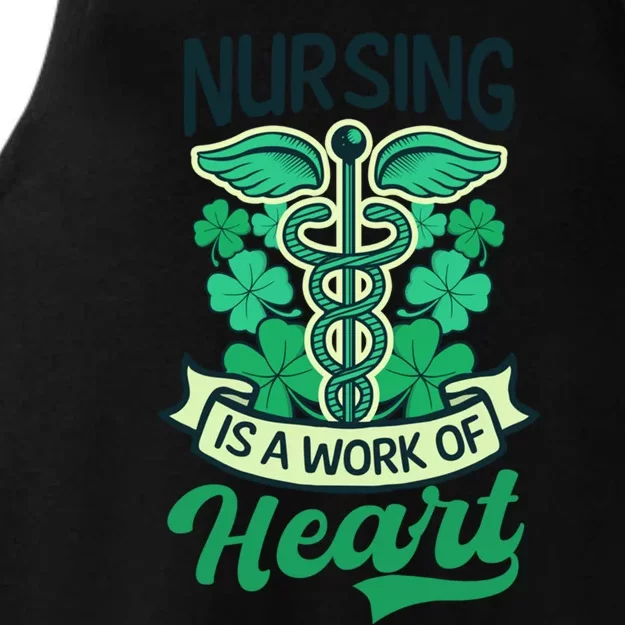 Work Of Heart Design St Patricks Nurse Gift Ladies Tri-Blend Wicking Tank