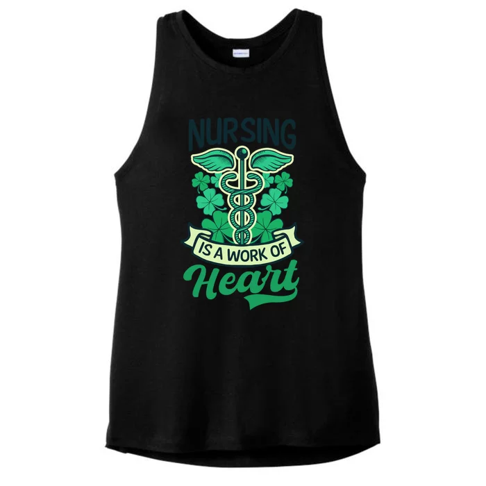 Work Of Heart Design St Patricks Nurse Gift Ladies Tri-Blend Wicking Tank