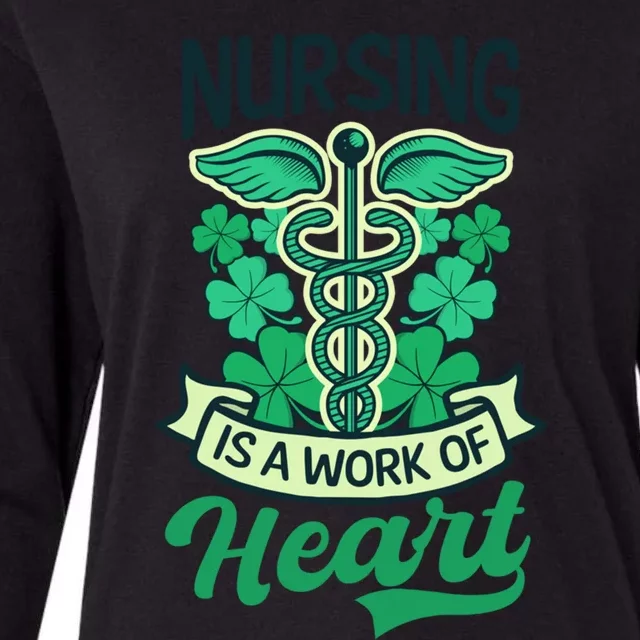 Work Of Heart Design St Patricks Nurse Gift Womens Cotton Relaxed Long Sleeve T-Shirt