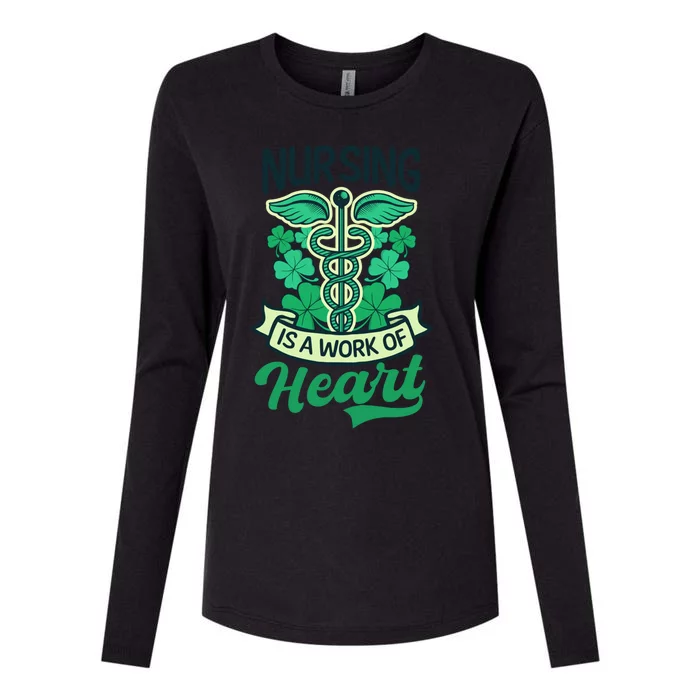 Work Of Heart Design St Patricks Nurse Gift Womens Cotton Relaxed Long Sleeve T-Shirt