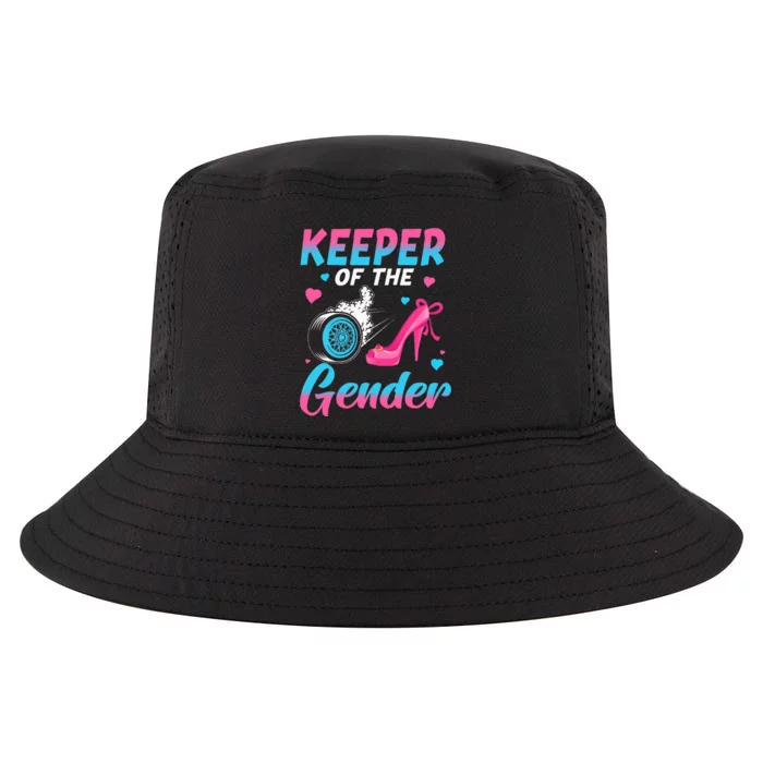 Wheels Or Heels Keeper Of The Gender Baby Reveal Party Cool Comfort Performance Bucket Hat