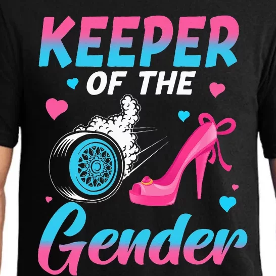 Wheels Or Heels Keeper Of The Gender Baby Reveal Party Pajama Set