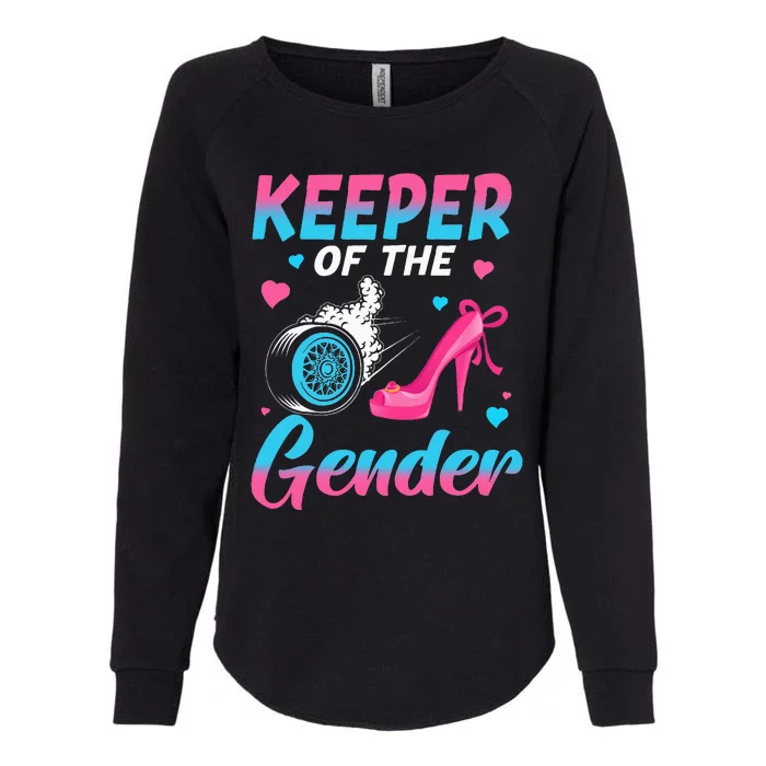 Wheels Or Heels Keeper Of The Gender Baby Reveal Party Womens California Wash Sweatshirt