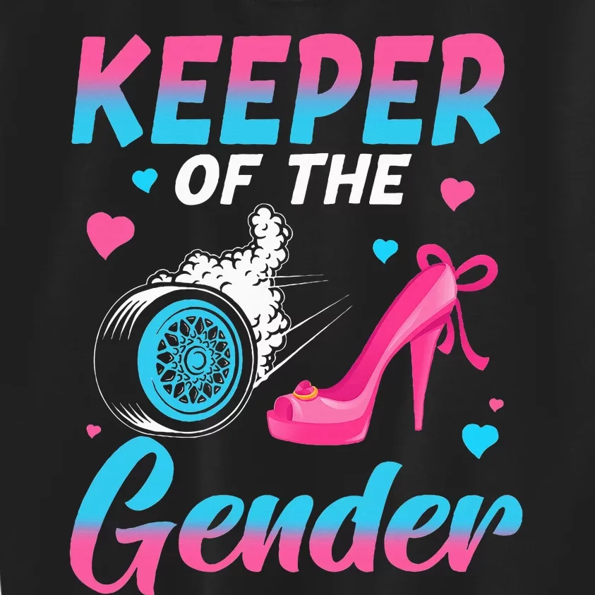 Wheels Or Heels Keeper Of The Gender Baby Reveal Party Kids Sweatshirt