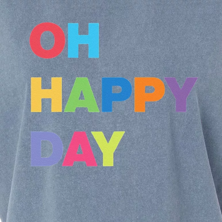 Womens Oh Happy Day, Cute Casual Women's Summer Fashion Funny Garment-Dyed Women's Muscle Tee