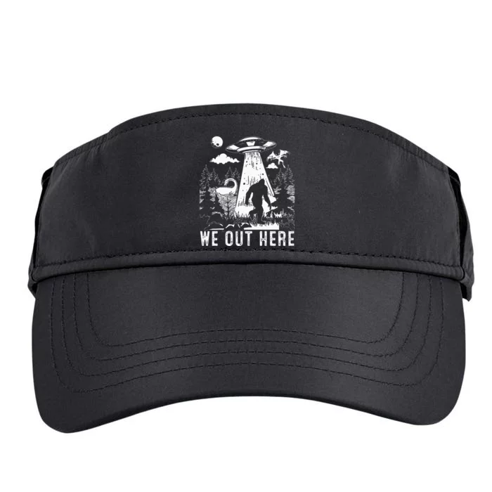 We Out Here Funny Bigfoot Mothman Cryptid Ufo Abduction Adult Drive Performance Visor