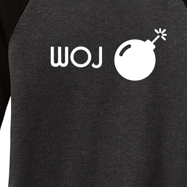 Woj Bomb Incoming Women's Tri-Blend 3/4-Sleeve Raglan Shirt