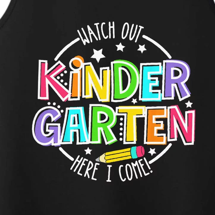 Watch Out Kindergarten Funny Back To School Performance Tank