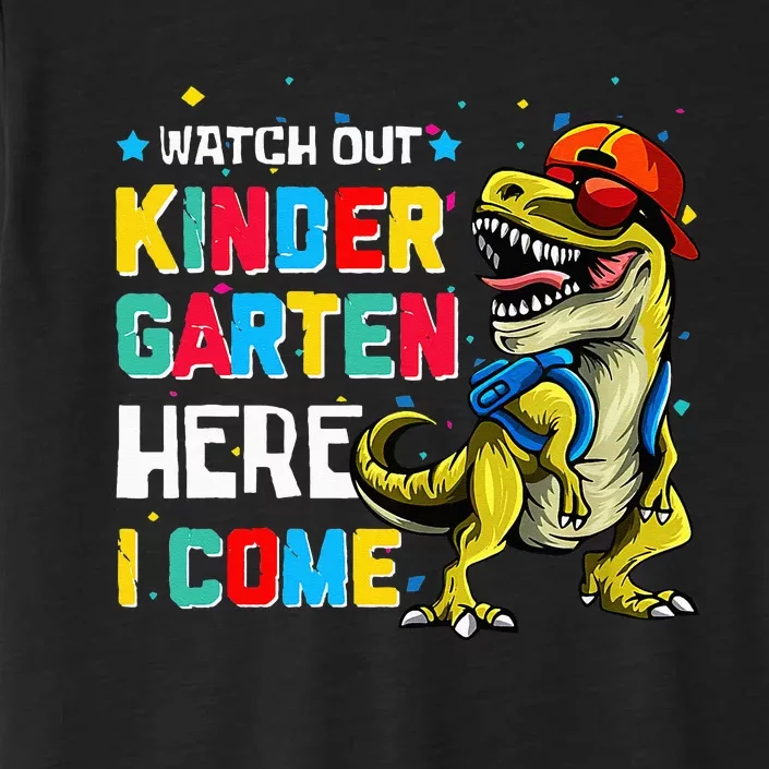 Watch Out Kindergarten Here I Come Dinosaur Back To School ChromaSoft Performance T-Shirt