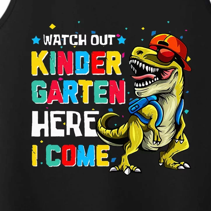 Watch Out Kindergarten Here I Come Dinosaur Back To School Performance Tank