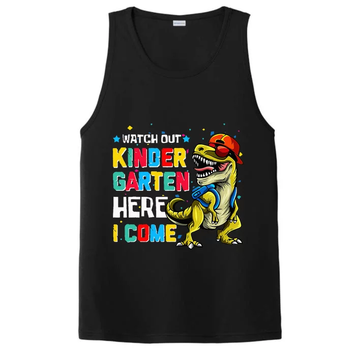 Watch Out Kindergarten Here I Come Dinosaur Back To School Performance Tank