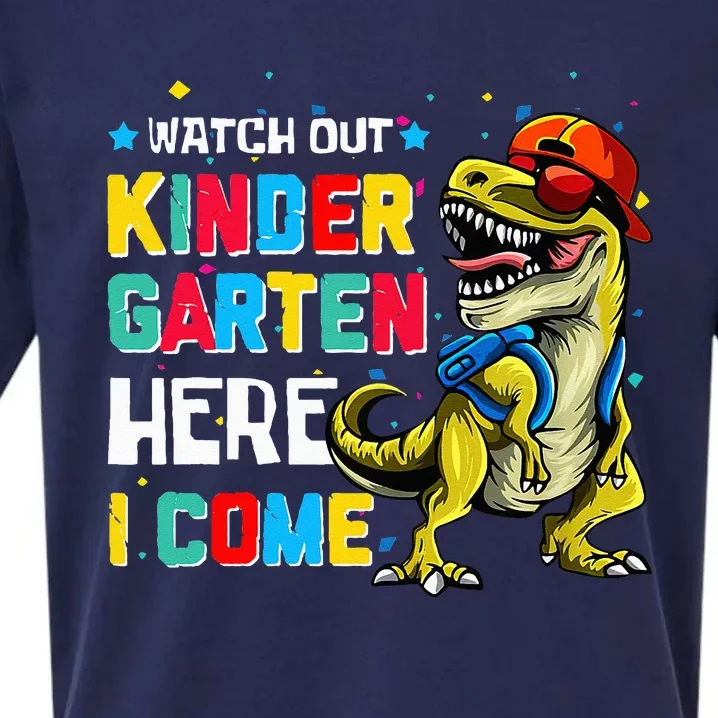 Watch Out Kindergarten Here I Come Dinosaur Back To School Sueded Cloud Jersey T-Shirt