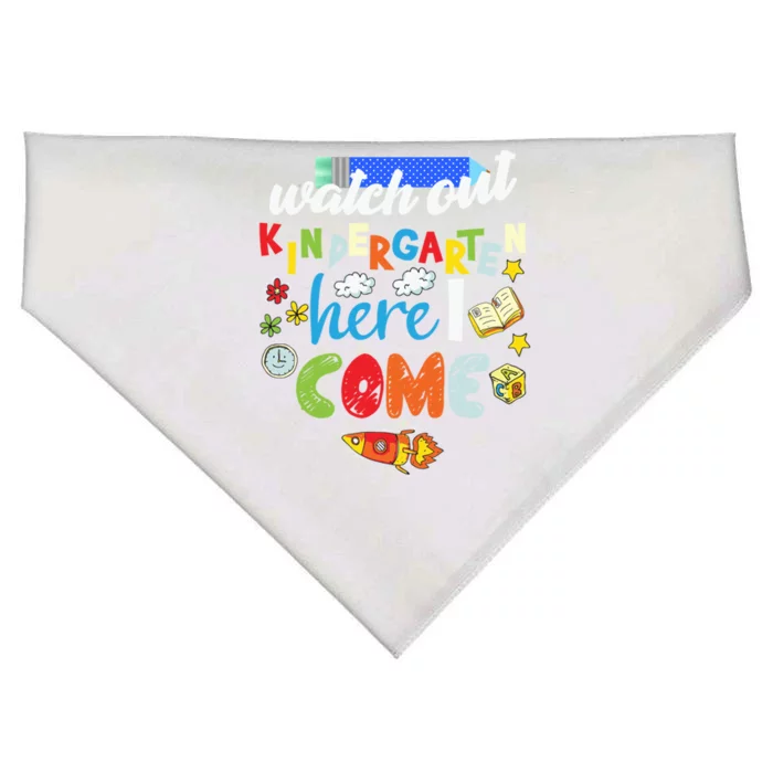 Watch Out Kindergarten Here I Come Kindergarten Gift USA-Made Doggie Bandana