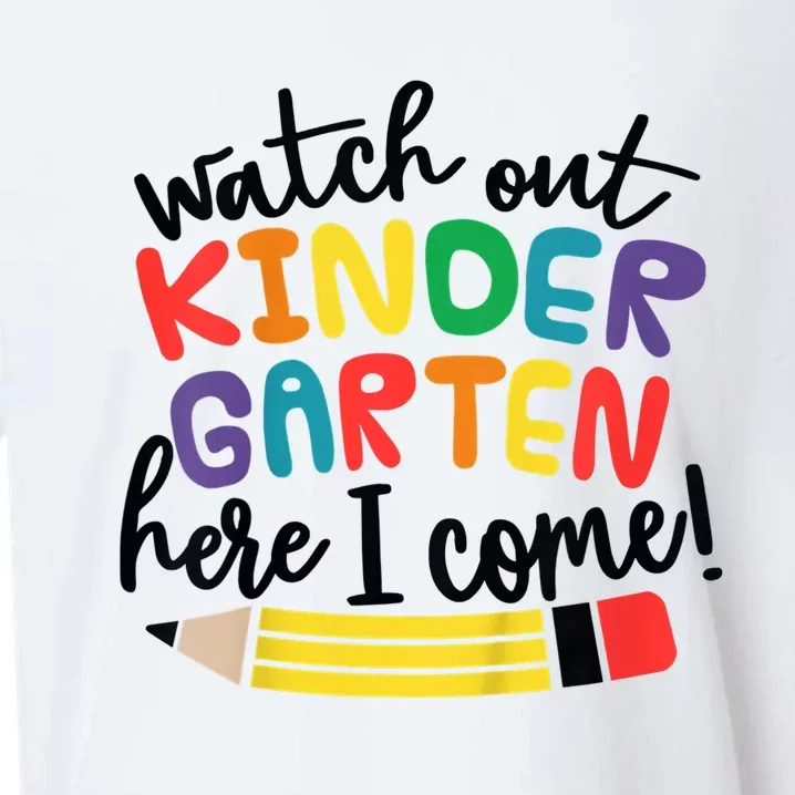 Watch Out Kindergarten Here I Come Kinder Back To School Sueded Cloud Jersey T-Shirt