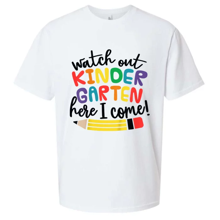 Watch Out Kindergarten Here I Come Kinder Back To School Sueded Cloud Jersey T-Shirt