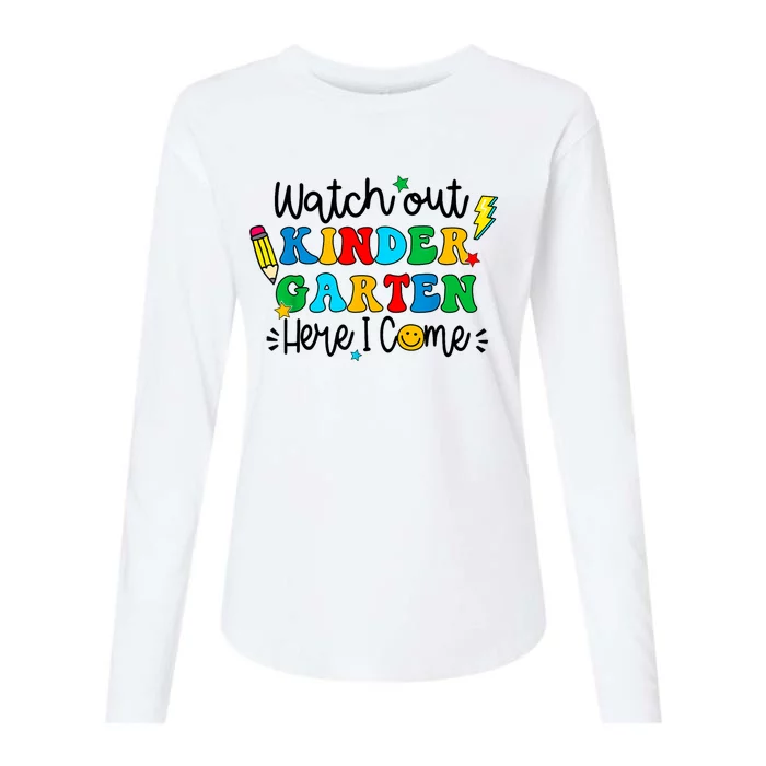 Watch Out Kindergarten Here I Come Back To School Womens Cotton Relaxed Long Sleeve T-Shirt