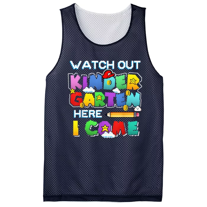 Watch Out Kindergarten Here I Come Back To School Outfits Mesh Reversible Basketball Jersey Tank