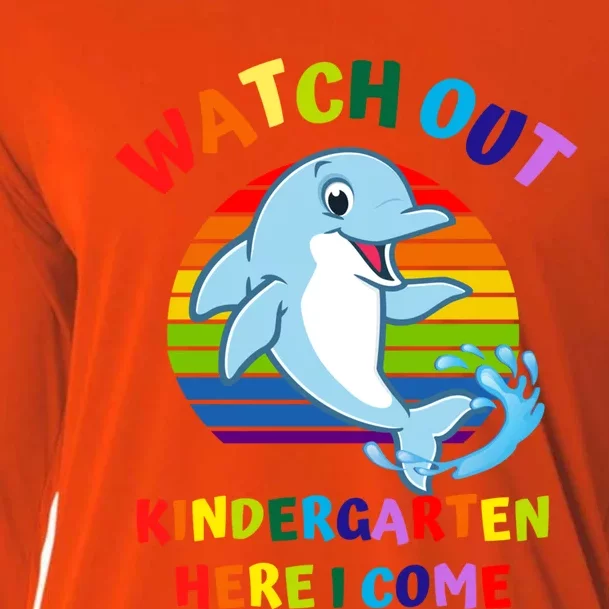 Watch Out Kindergarten Here I Come First Day Dolphin Gift Cooling Performance Long Sleeve Crew