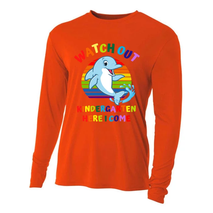 Watch Out Kindergarten Here I Come First Day Dolphin Gift Cooling Performance Long Sleeve Crew