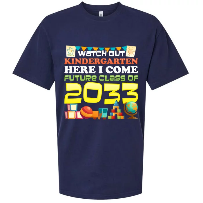 Watch Out Kindergarten Here I Come Future Class 2033 Cute Gift Sueded Cloud Jersey T-Shirt