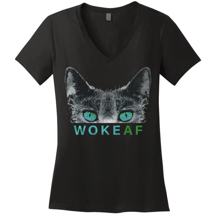 Woke AF Women's V-Neck T-Shirt