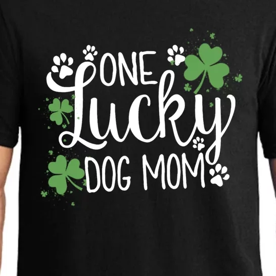 Wo One Lucky Dog Mom Gift St Patrick Day Cute Dog Mom Gift Pajama Set