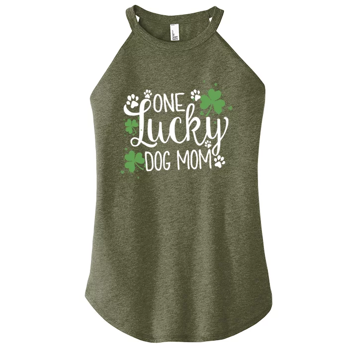 Wo One Lucky Dog Mom Gift St Patrick Day Cute Dog Mom Gift Women’s Perfect Tri Rocker Tank