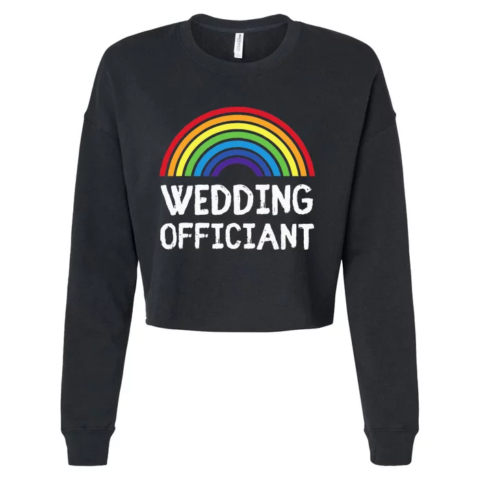 Wedding Officiant LGBT Lesbian Gay Wedding Marriage Ceremony Cropped Pullover Crew