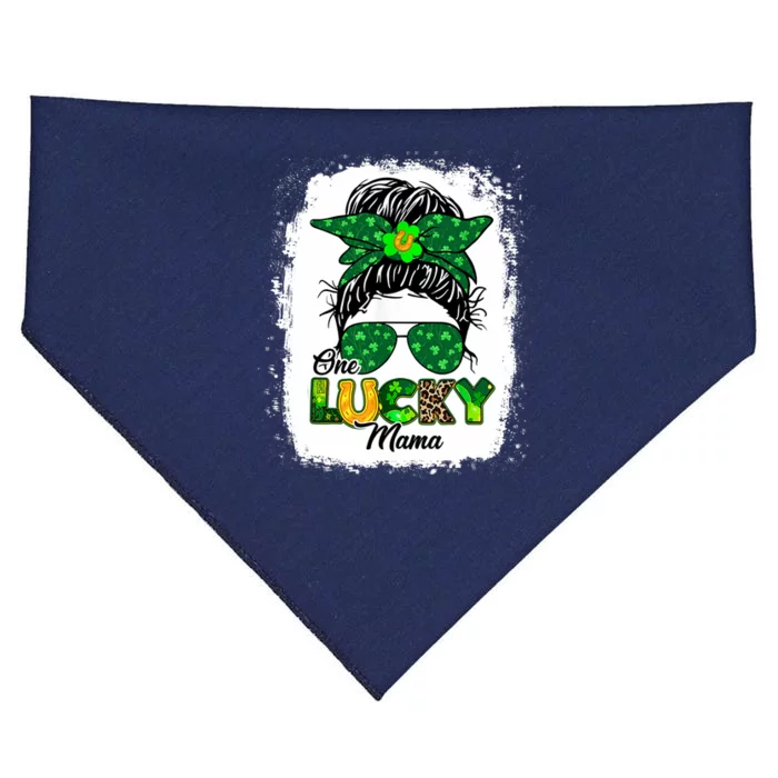 Wo One Lucky Mama St Patricks Day Mom Mother Shamrock USA-Made Doggie Bandana