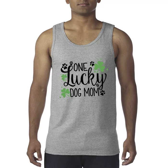 Wo One Lucky Dog Mom Gift St Patrick Day Cute Dog Mom Gift Tank Top