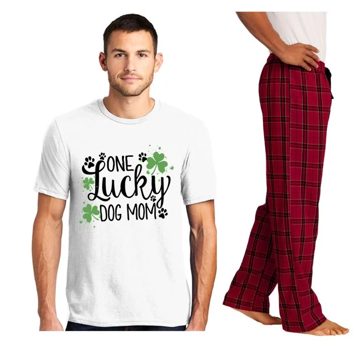 Wo One Lucky Dog Mom Gift St Patrick Day Cute Dog Mom Gift Pajama Set