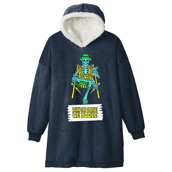 Win Or Lose We Booze Hooded Wearable Blanket