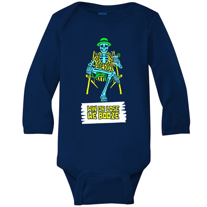 Win Or Lose We Booze Baby Long Sleeve Bodysuit