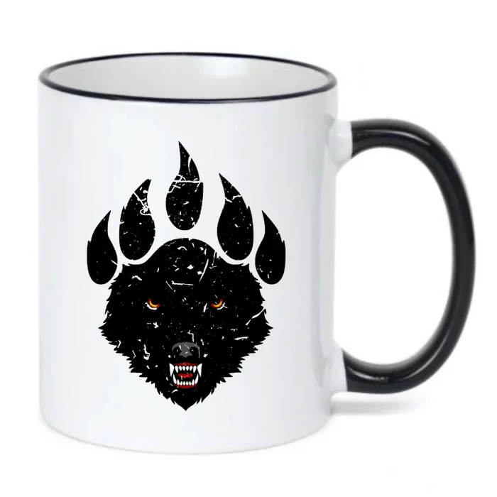 Wolf Claw Imprint Face Black Color Changing Mug