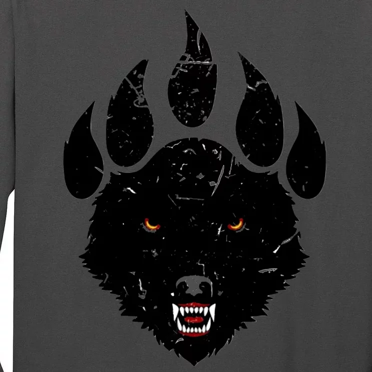 Wolf Claw Imprint Face Tall Long Sleeve T-Shirt