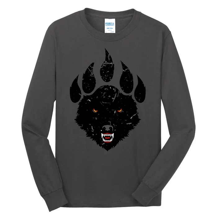 Wolf Claw Imprint Face Tall Long Sleeve T-Shirt