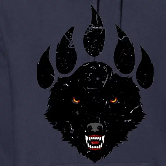 Wolf Claw Imprint Face Premium Hoodie