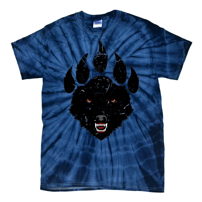 Wolf Claw Imprint Face Tie-Dye T-Shirt