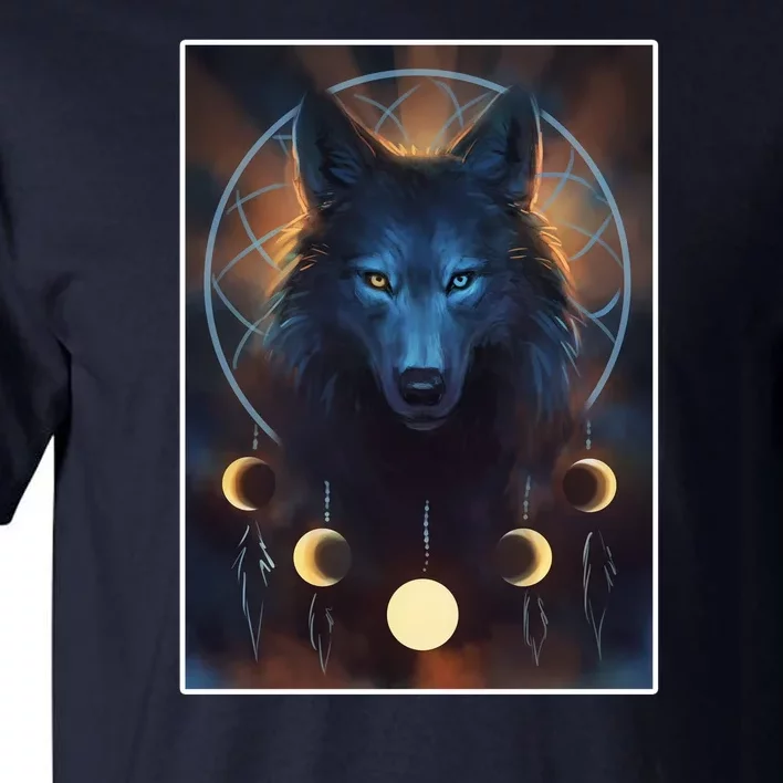 Wolf Dream Catcher Moon Phases Tall T-Shirt