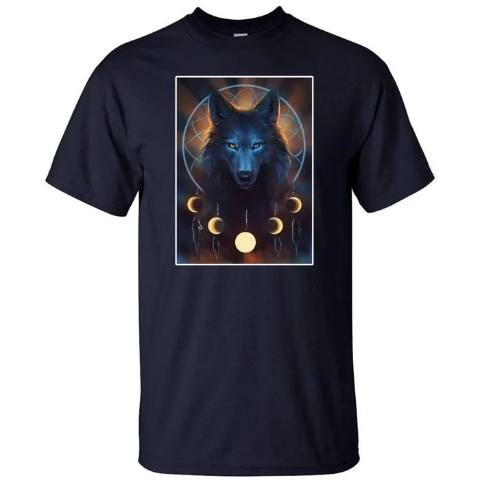 Wolf Dream Catcher Moon Phases Tall T-Shirt