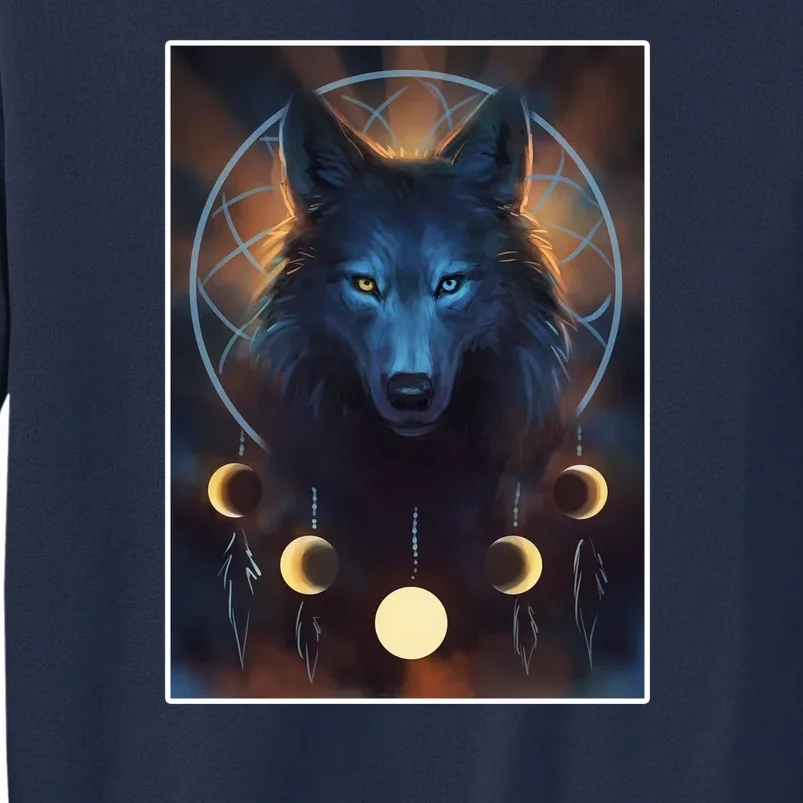 Wolf Dream Catcher Moon Phases Tall Sweatshirt