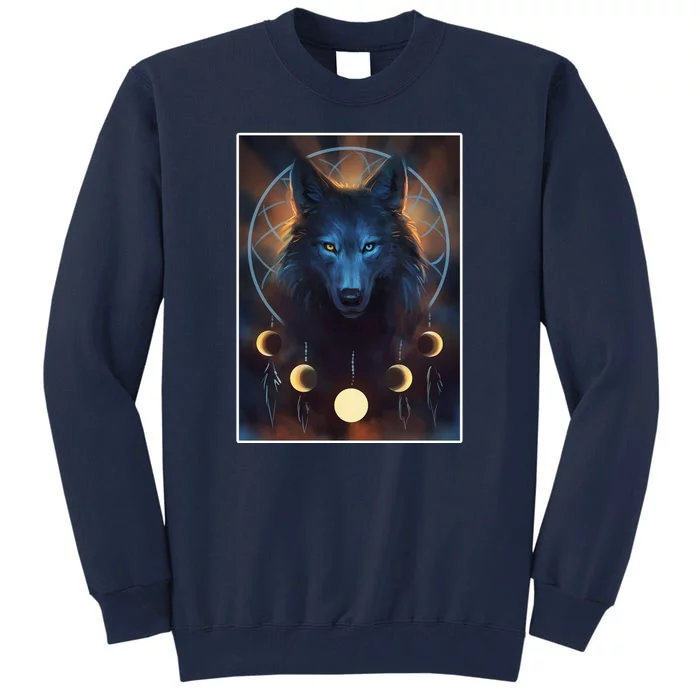 Wolf Dream Catcher Moon Phases Tall Sweatshirt