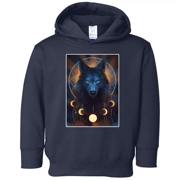 Wolf Dream Catcher Moon Phases Toddler Hoodie